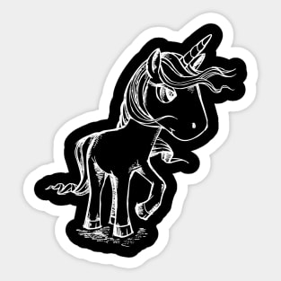 Cute and Fabulous Unicorn Draw Magic Gift Tee Sticker